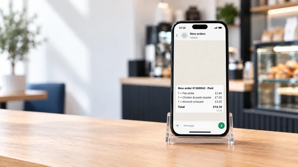 Order notification in a WhatsApp group