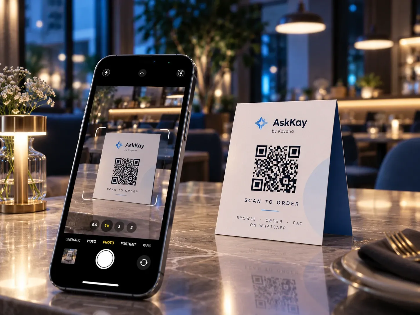 Customer scanning an AskKay QR code